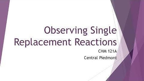 Single Replacement Reactions: I. Reacting Metals with 6M HCl
