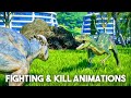 Pachycephalosaurs Fighting &amp; Kill Animations - Jurassic World Evolution