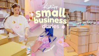 productive day in my small business 🎀 packing orders new packaging & illustration 📦 Studio Vlog