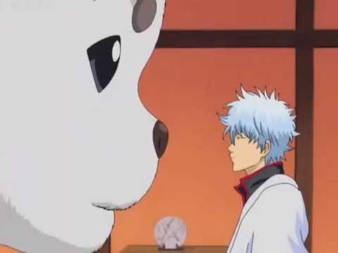 Gintama-Sadaharu slaps Gintoki