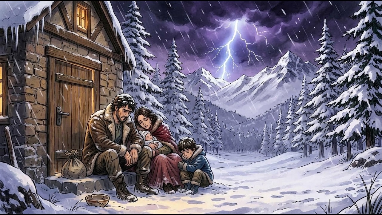 Family Trapped in a Blizzard Finds Shelter in an Old Woman's Broken Cottage | Cozy Ghibli ASMR