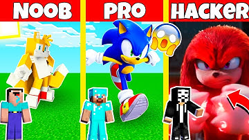 Minecraft Battle: TAILS SONIC KNUCKLES  HOUSE BUILD CHALLENGE - NOOB vs PRO vs HACKER / Animation