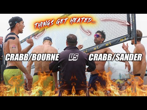 CRAZY Beach Volleyball Match: Ta.Crabb/Sander vs Tr.Crabb/Bourne AVP Manhattan Beach Open 2022