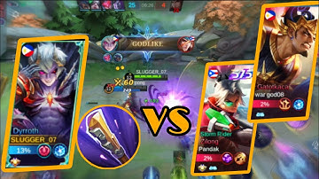 DYRROTH GAMEPLAY~DYRROTH GOLDEN STAFF BUILD TO DESTROY THIS  TWO STRONG FIGTER IN SIDE LANE~~~