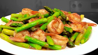 Garlic Shrimp and Asparagus Stirfry  a Great Way to Eat Asparagus  蒜香芦笋炒虾球