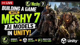 I’m Building a Game with Meshy 7 AI Models in Unity! 🔥 | Live