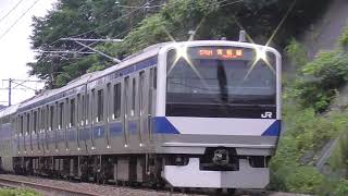 【E501系最長運用を代走】576M E531系K416編成 普通 水戸行き 常磐線 泉-植田間の踏切を通過