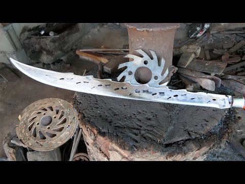 A NICE SWORD MADE FROM A MOTORCYCLE BRAKE DISC ROTOR ( NOT FOR SALE )