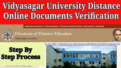 PG Online Verification Process||Part -1 || Vidyasagar University Distance