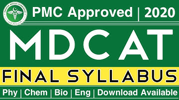 MDCAT 2020 Official Syllabus | National MDCAT Syllabus for All provinces | Download Now | NUMS 2020