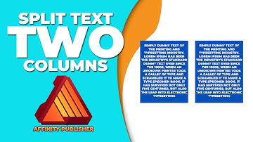 How to split text into two columns in a table in Affinity publisher