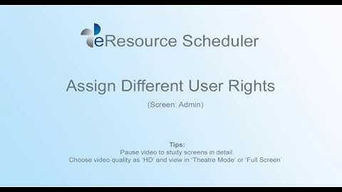 Assign Different User Rights – eRS Resource Scheduling Software