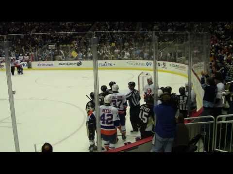 Sec. 109: Brent Johnson one punches Rick DiPietro from my view Pittsburgh ~ New York