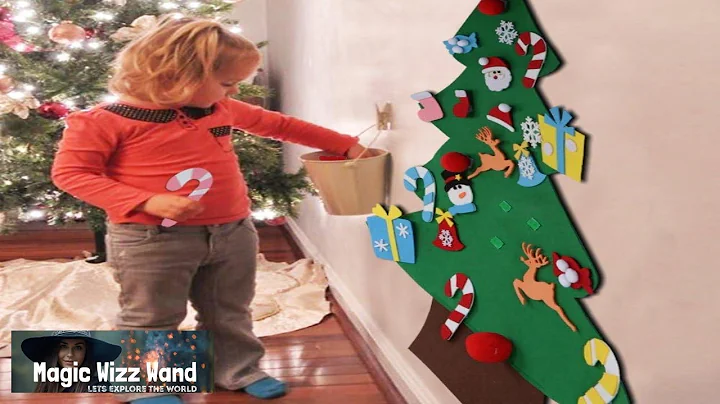 AerWo DIY Felt Christmas Tree Set + 26pcs Detachable Ornaments Kids Wall