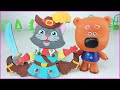 Кеша и Кот в сапогах Мушкетёр! Как собрать игрушку-дергунчик 🐻 Ми-ми-мишки мультики для детей