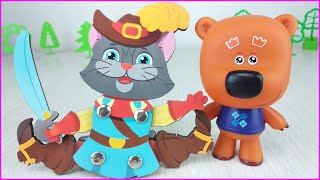 Кеша и Кот в сапогах Мушкетёр! Как собрать игрушку-дергунчик 🐻 Ми-ми-мишки мультики для детей