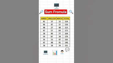 #shortvideo  Sum Formula in #excel #excelformula  #shortvideo