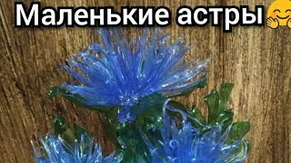 Игольчатые астры в вазу из ПЭТ бутылок