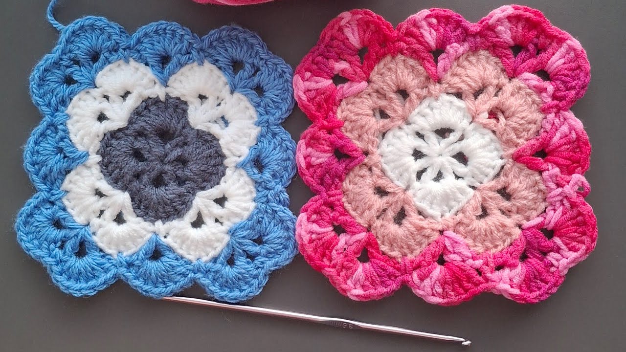 МК🧶 Вязаный  крючком мотив  (Granny Square) для начинающих , легко и просто 🧶 Crochet napkin 