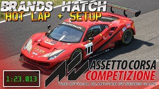 Ferrari 488 gt3 hot lap + setup @brands hatch 1:23.013. for more
video's leave a like and subscribe. ➤follow me:
https://twitter.com/kryptictmg https://www.t...