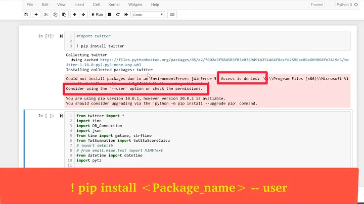 Pip install Python Packages  in Jupyter Notebook : How to install Python Packages Jupyter Notebook