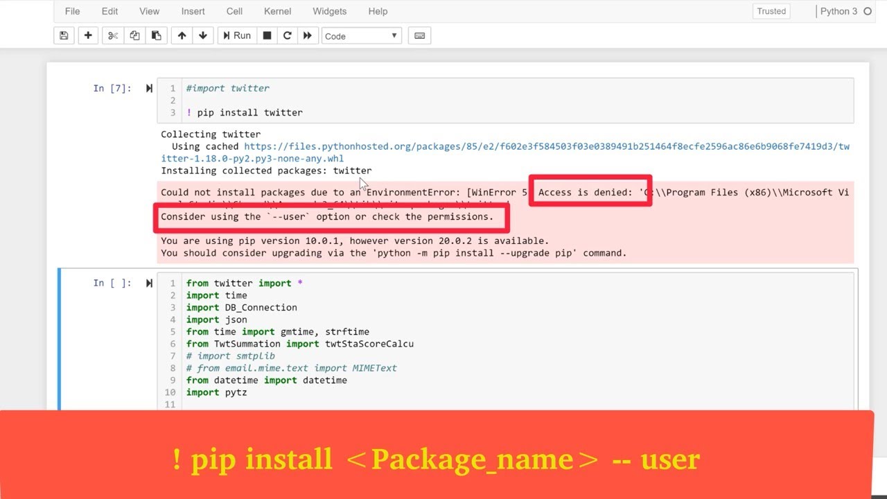 Pip Install Python Packages  In Jupyter Notebook : How To Install Python Packages Jupyter Notebook