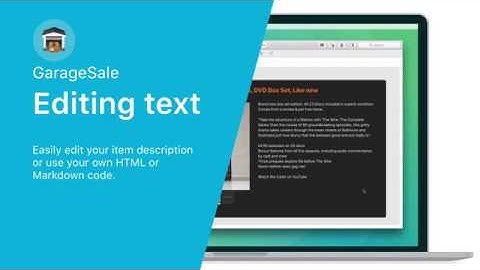 GarageSale 8 - Editing the eBay item description