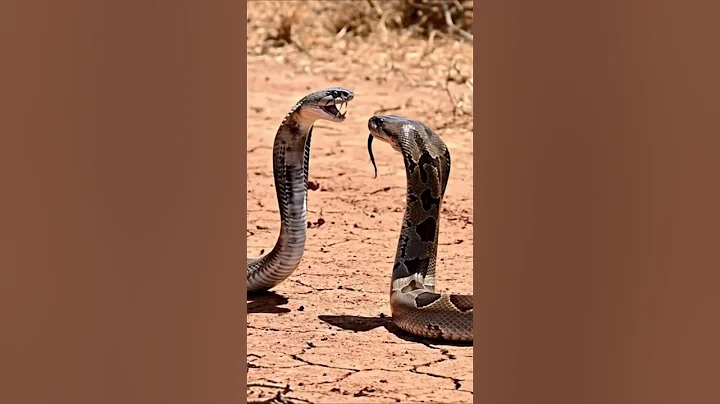 Clash of Giants Python Faces the King Cobra#shorts #kingcobra #animals #kingsnake #meerkat