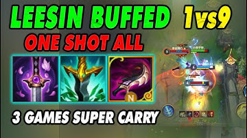 Lee Sin Wild Rift China | Buffed Skills + ONE SHOT Build = Easy 1v9?! 3 Games - Jungle High ELO