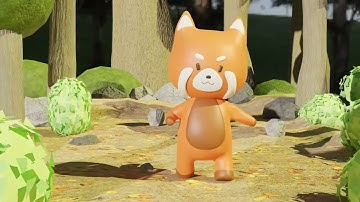 3D Animation Red Panda | Animating using Blender | School Project | Cute Red Panda in the wood