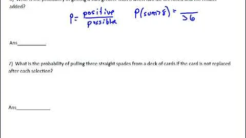 Probability -Dice and Cards
