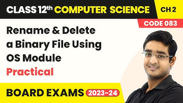 Rename & Delete a Binary File Using OS Module - File Handling in Python | Class 12 Com Science Ch 2