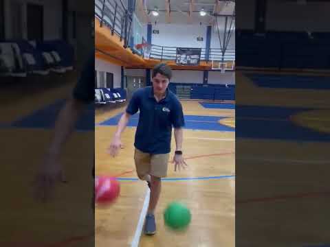 Student dribbling a basketball at The Victory Center, ABA school with autism