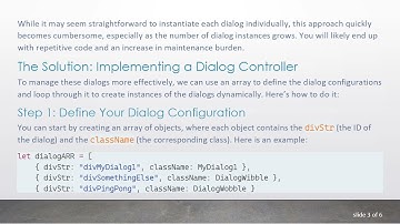 Creating an Efficient Dialog Controller in JavaScript