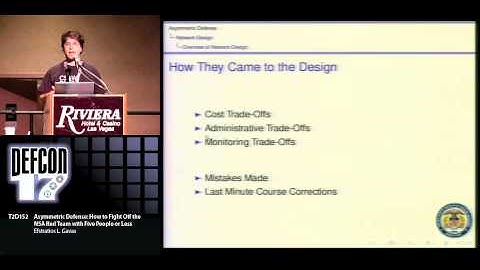 DEFCON 17: Asymmetric Defense: How to Fight Off the NSA Red Team with Five People or Less