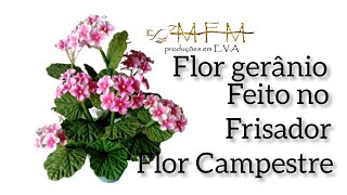 flor gerânio,feito no frisador flor Campestre - thptnganamst.edu.vn