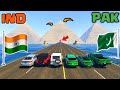 India Vs Pakistan | Gta 5 Indian Cars Vs Pakistan Cars Big Pyramid Jump Challenge | Gta 5 Gameplay