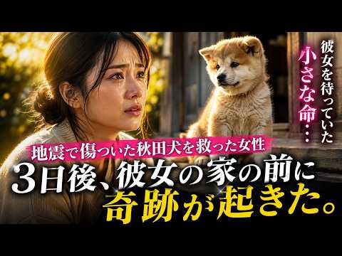 【奇跡の実話】  救ったのは1匹の秋田犬だけだった…3日後、彼女の家に起きた奇跡とは？  【秋田犬】
