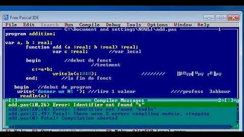 شرح البرمجة بالباسكال (دوال) explicaon pascal (les fonction)