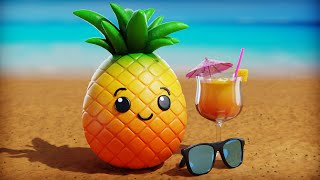 Cute Summer Pineapple🍍(Blender Artwork Creation Process)