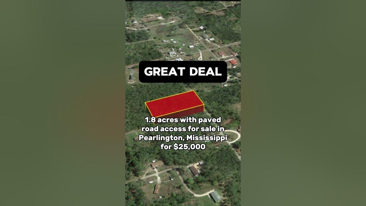 1.8 acres with paved road access for sale in Pearlington, Mississippi