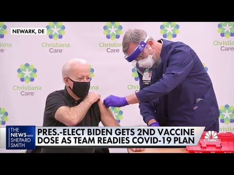 Joe Biden receives second dose of Pfizer Covid-19 vaccine