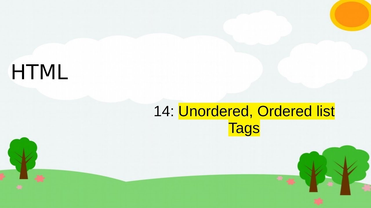 Learn Html | Ordered, Unordered List Tag - YouTube