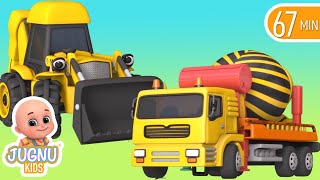 Excavator, Dump truck, Cement mixer truck, Road roller & Construction vehicles toys