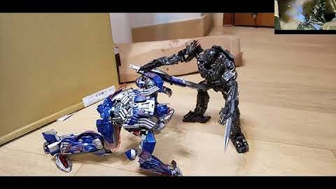 Optimus Prime vs Lockdown Final Battle Scene Toys Stopmotion Transformers Age of Extinction IMAX 4K