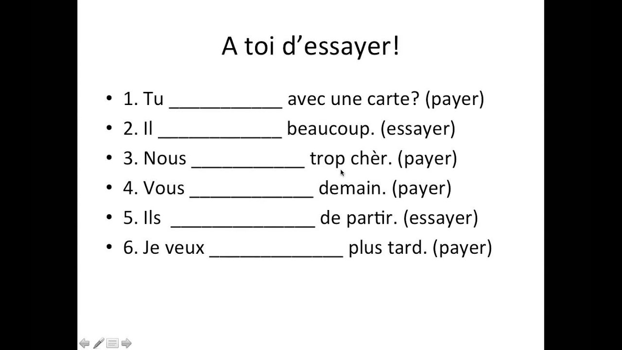 essayer verbs conjugation french