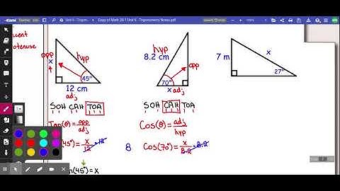Math 20-1 Unit 6.0 - Trigonometry Review
