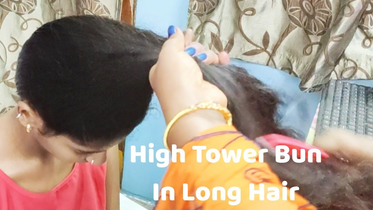 Tower Bun / High Bun / Tight High Bun Hairstyles in dry Hair / Simple Bun for Summer / Juda