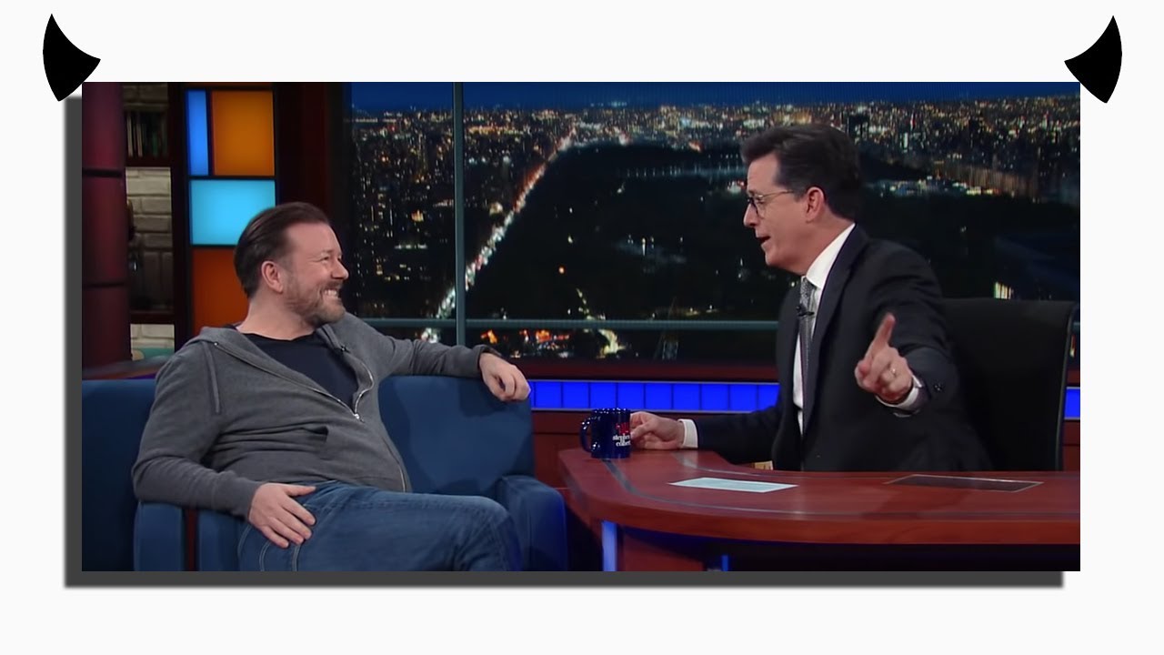 Stephen Colbert Debates Religion With Atheist Ricky Gervais - YouTube