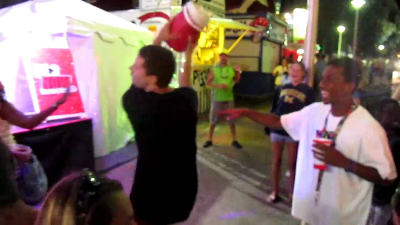 drunk guy has too much fun at the state fair
